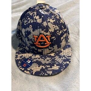 NWT Auburn Tigers Digital Camo Fitted Baseball Cap Hat The Game A-Flex Small